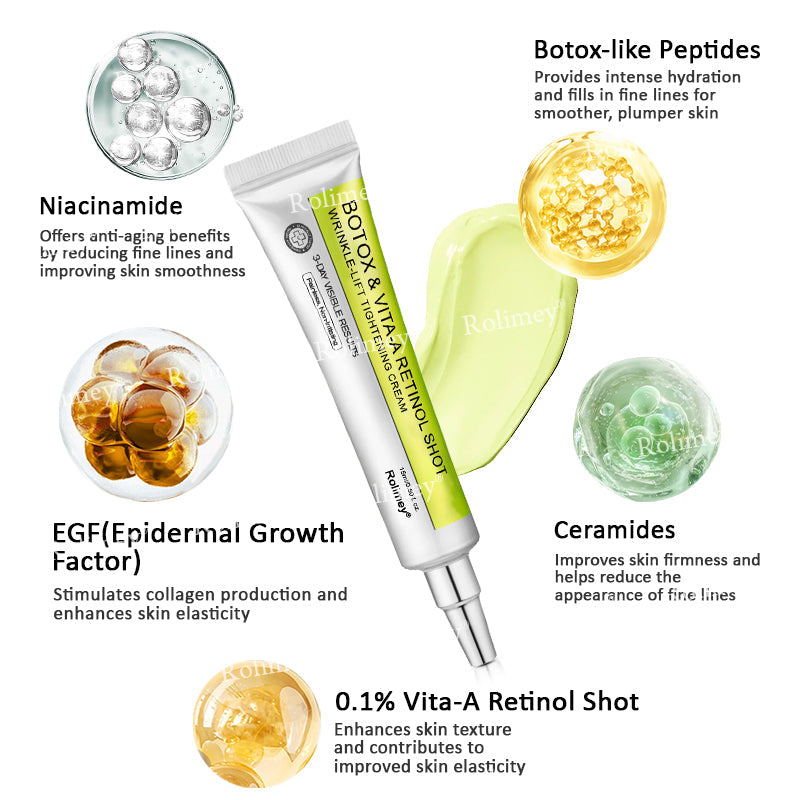 ✨✅👨‍⚕️Made and shipped from the UK 💫Rolimey® Botox & Vita-A Retinol Shot Wrinkle-Lift Tightening cream - Last Day Promotion 70% OFF