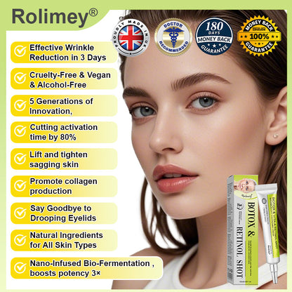 ✨✅👨‍⚕️Made and shipped from the UK 💫Rolimey® Botox & Vita-A Retinol Shot Wrinkle-Lift Tightening cream - Last Day Promotion 70% OFF