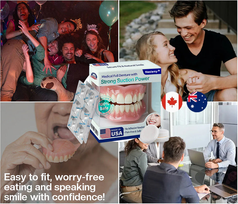 🦷 Neslemy® Medical Full Denture with Strong Suction ✅ Made and Shipped from the（USA）