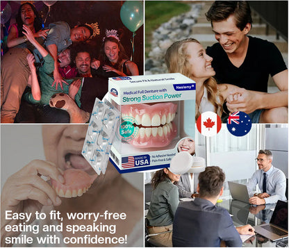 🦷 Neslemy® Medical Full Denture with Strong Suction ✅ Made and Shipped from the（USA）