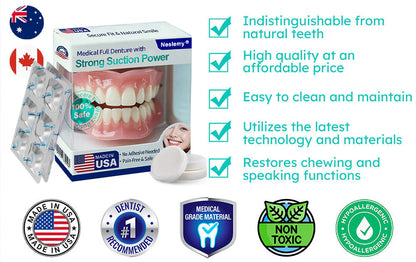 🦷 Neslemy® Medical Full Denture with Strong Suction ✅ Made and Shipped from the（USA）