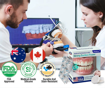 🦷 Neslemy® Medical Full Denture with Strong Suction ✅ Made and Shipped from the（USA）