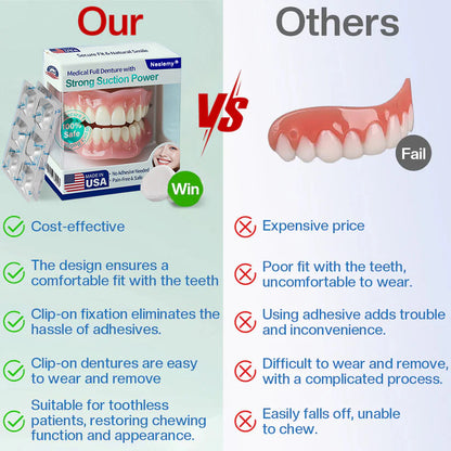 🦷 Neslemy® Medical Full Denture with Strong Suction ✅ Made and Shipped from the（USA）