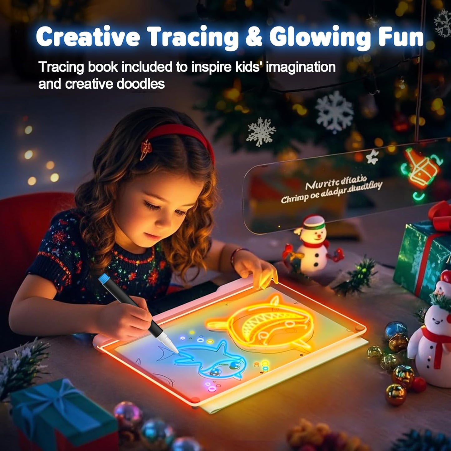 🔥50% OFF Black Friday |Led Drawing Board For Kids-Acrylic Dry Erase Light-Up Board with Stand Markers Wipes Spray Bottle