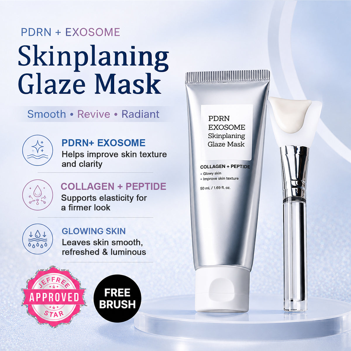 PDRN-Exosome Skinplaning Glaze Mask  with Silicone Brush✨