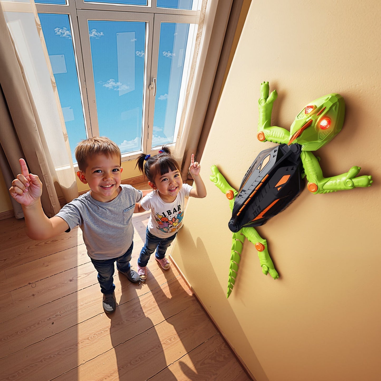 🔥LOVILDS Wall Crawler Gecko - LED RC Toy for Indoor Family Fun & Prank Gifts