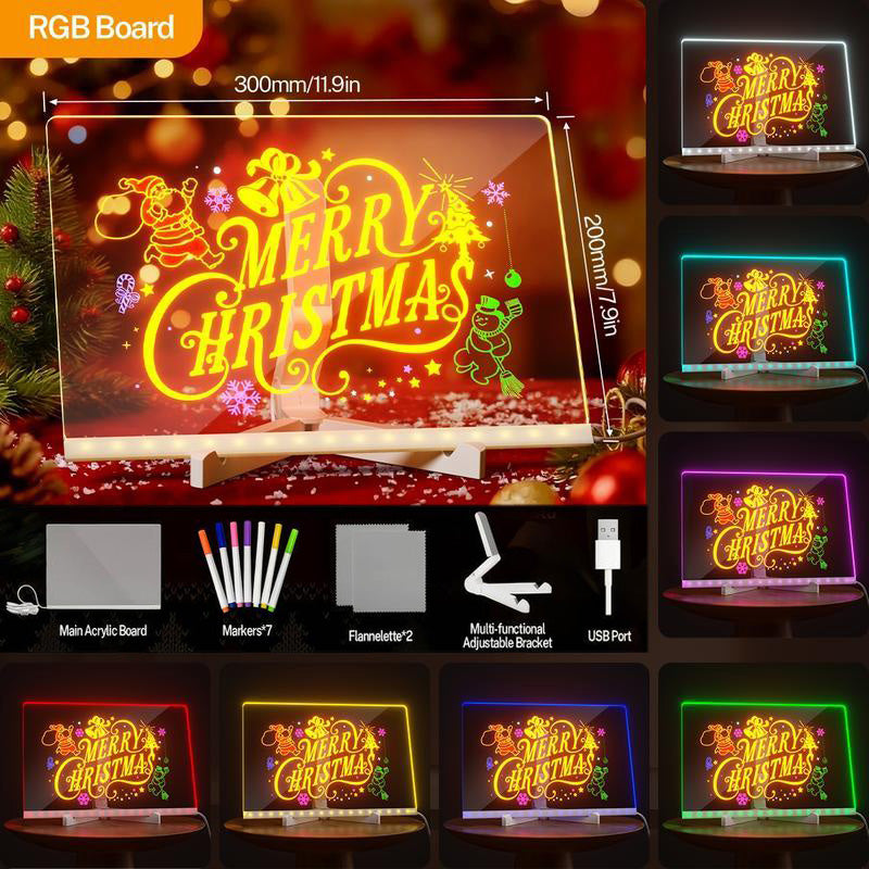 🔥50% OFF Black Friday |Led Drawing Board For Kids-Acrylic Dry Erase Light-Up Board with Stand Markers Wipes Spray Bottle