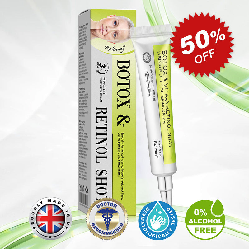 ✨✅👨‍⚕️Made and shipped from the UK 💫Rolimey® Botox & Vita-A Retinol Shot Wrinkle-Lift Tightening cream - Last Day Promotion 70% OFF