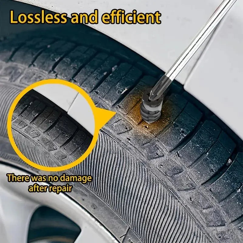 Tire Repair Rubber Nails Kit with 2 Sizes + Free Screwdriver Included
